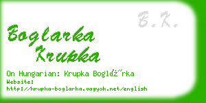 boglarka krupka business card